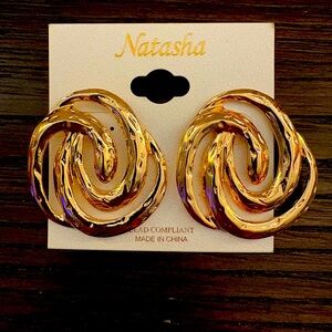 NEW Natasha gold tone earrings. Brand new. Lead compliant.